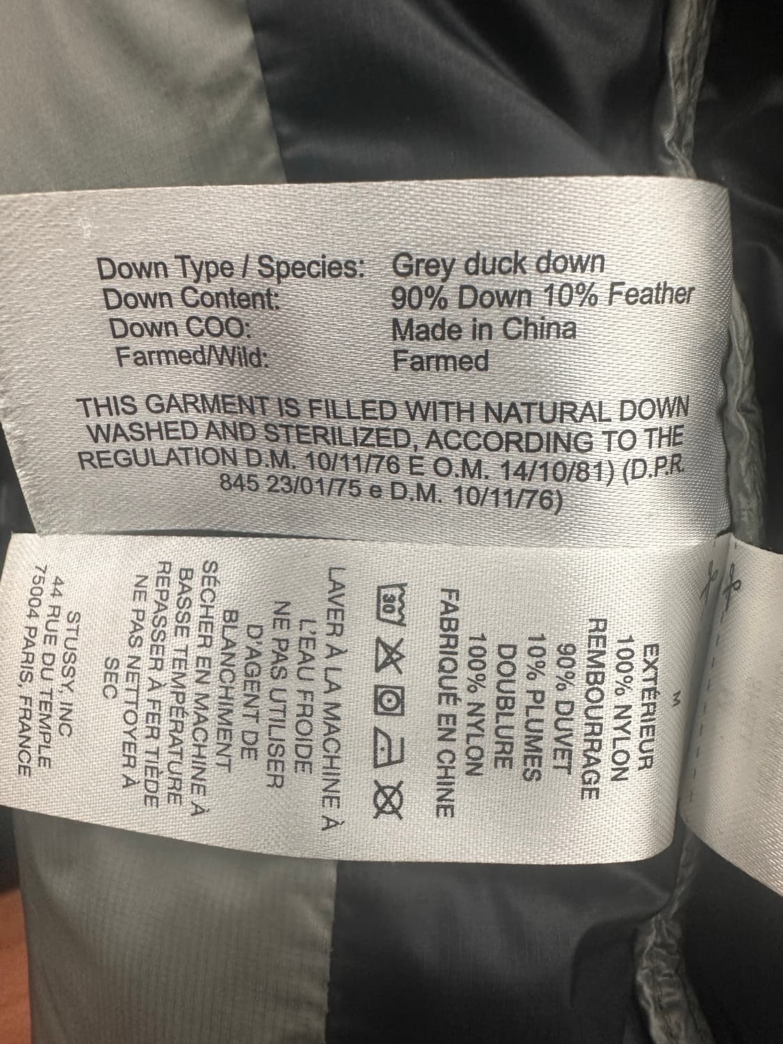 [M] 스투시 다운파카 마이크로 립스탑 패딩 상품이미지3