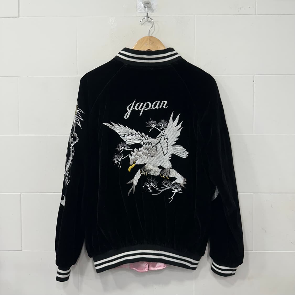 일본 빈티지 리버시블 벨벳 스카쟌 상품이미지2