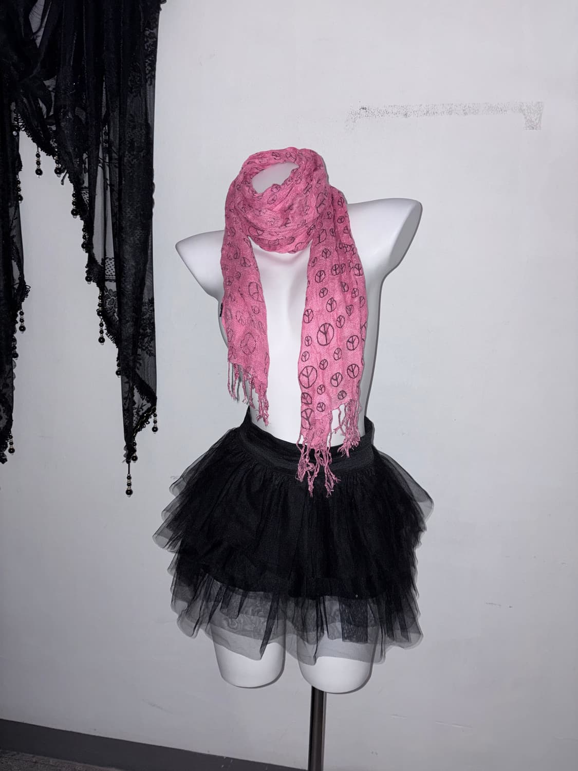 00s 핫핑크 갸루펑크 목도리 히메갸루 emo scene 상품이미지2