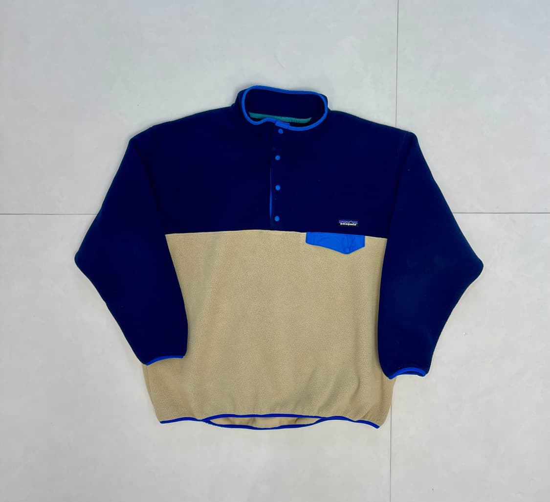 신칠라 네이비 베이지 XL 컬러블록 판매 상품이미지1