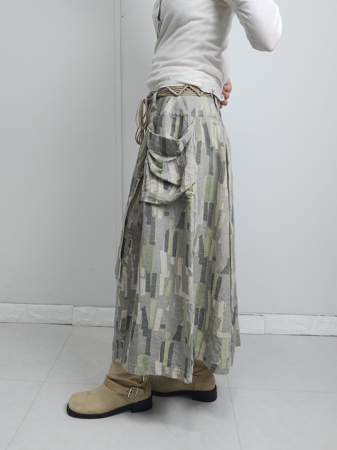 프릴 패턴 롱스커트 상품이미지4