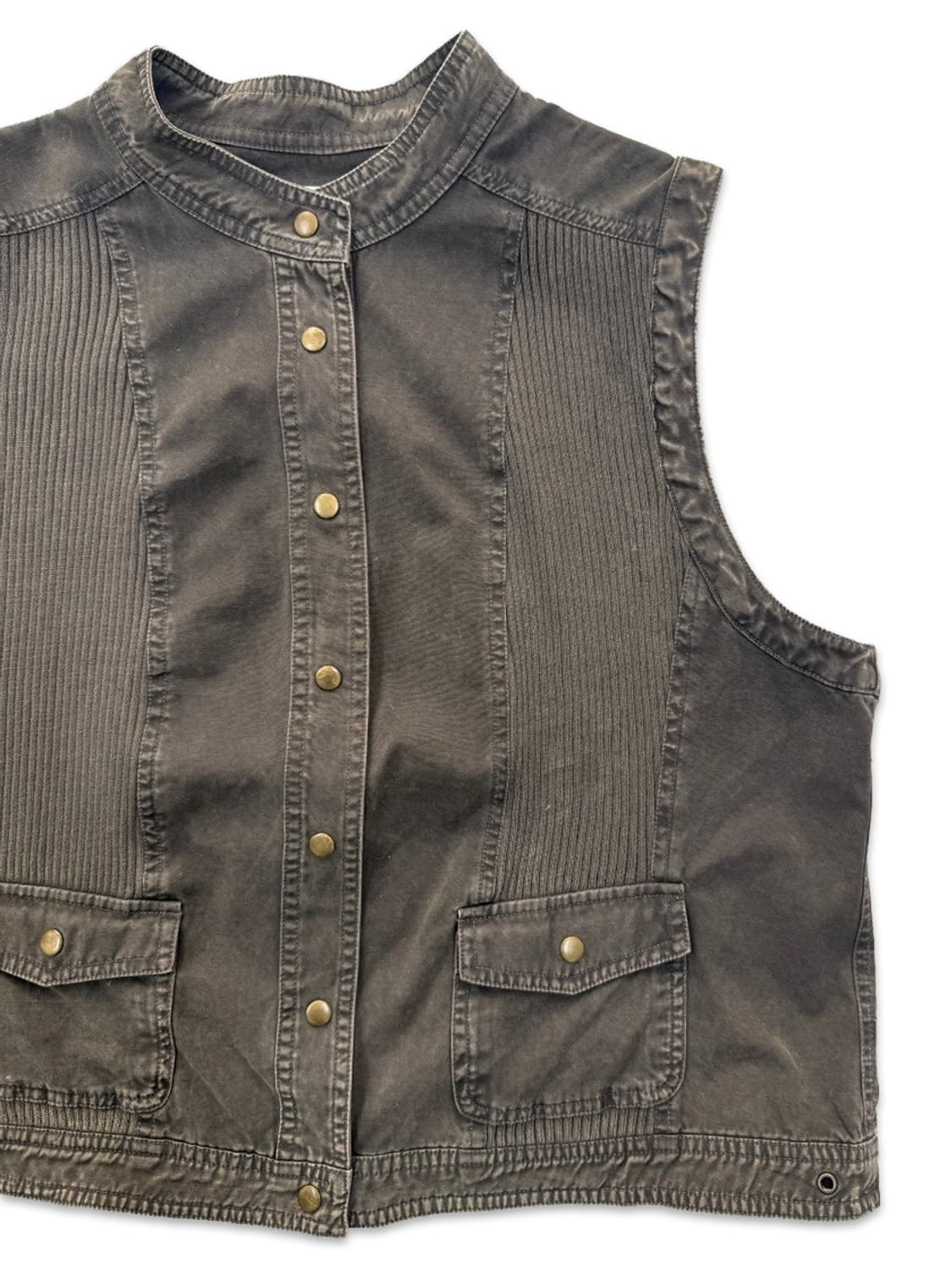 빈티지 브라운 라인 니트 베스트 상품이미지3