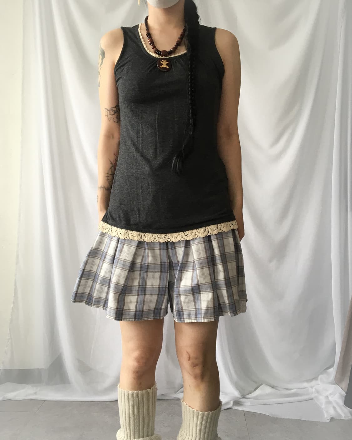 Lace trimming sleeveless 상품이미지1