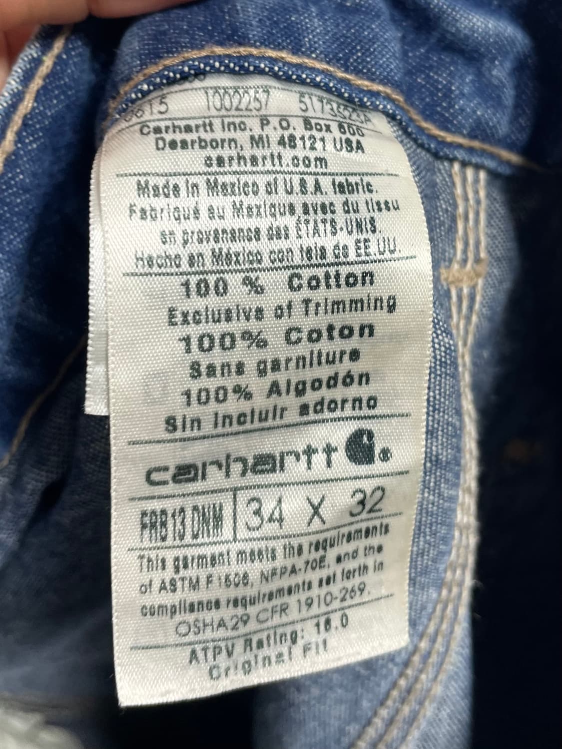 칼하트 OG USA 카펜터 워크 데님 팬츠  (onp.33) 상품이미지8