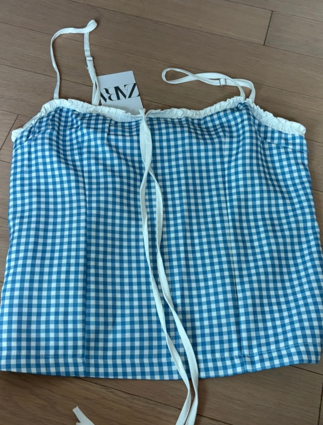 자라 체크 나시 블라우스 L 상품이미지6