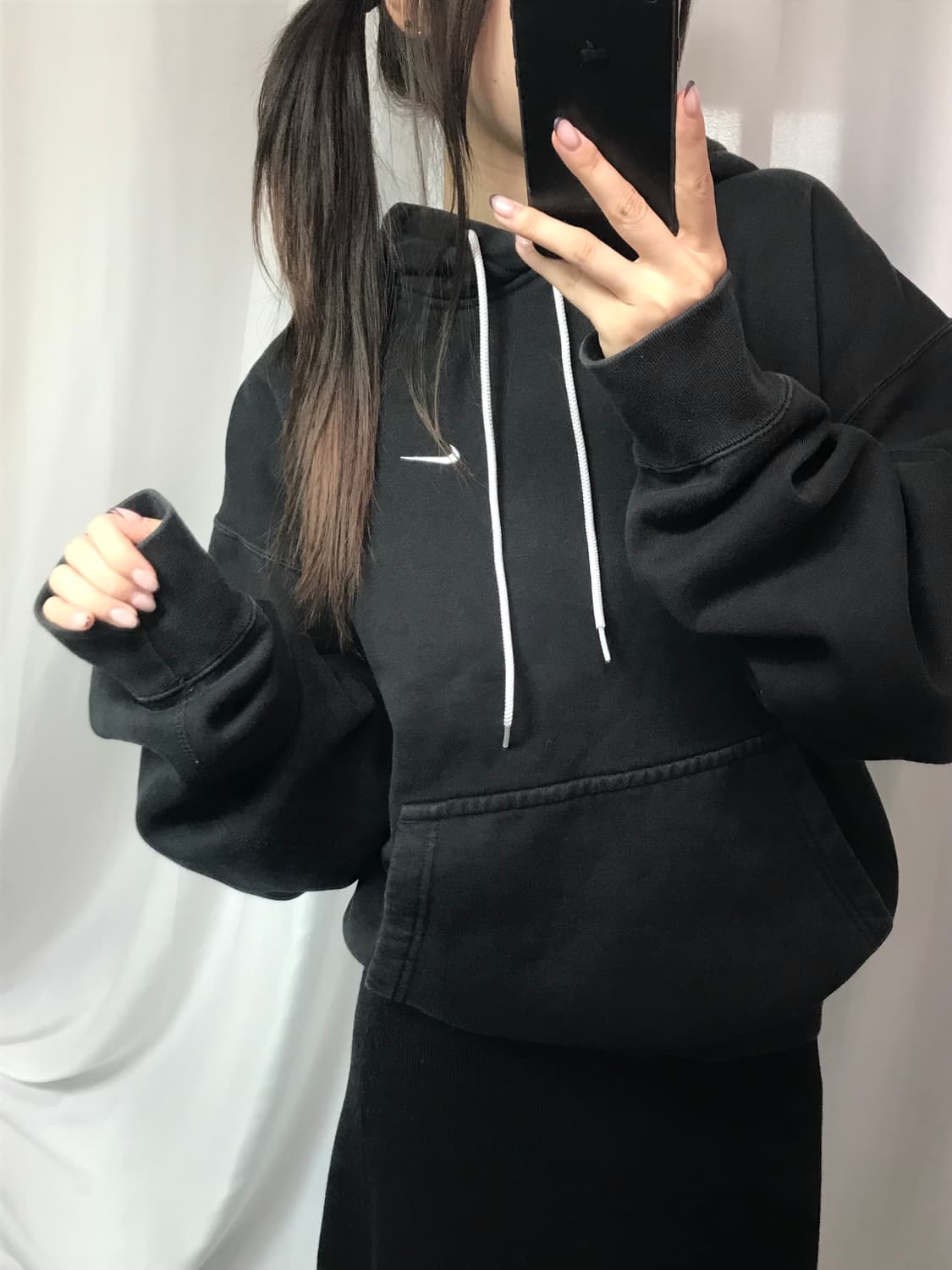 NIKE 나이키 NRG 스우시 로고 블랙 후드티 상품이미지4