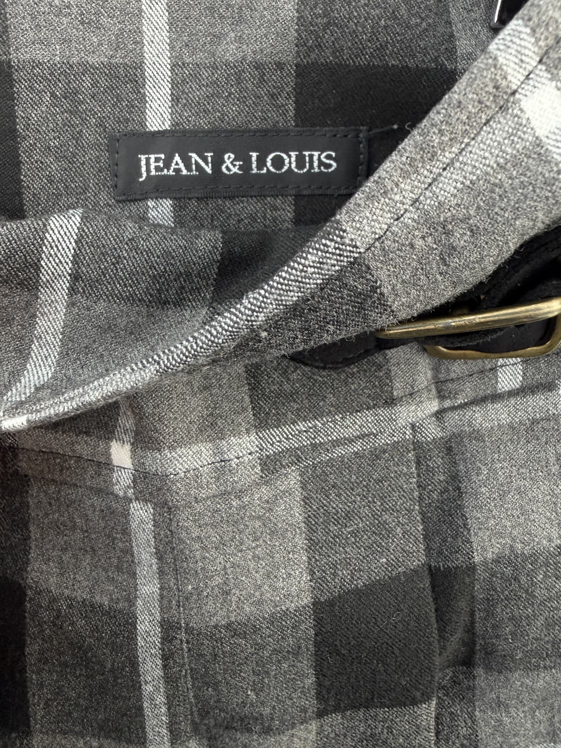 빈티지 JEAN&LOUIS 체크 벨트 플리츠 미니 스커트 상품이미지5