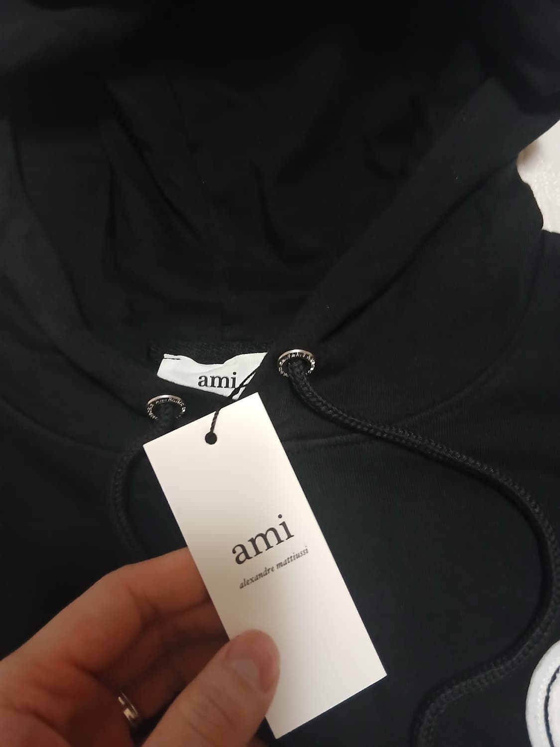 아미 블랙 후드티(기모X,새상품) 상품이미지4