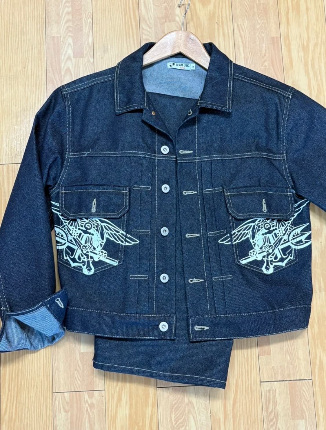 왓츠더유즈 네이비씰 데님 셋업m 상품이미지2