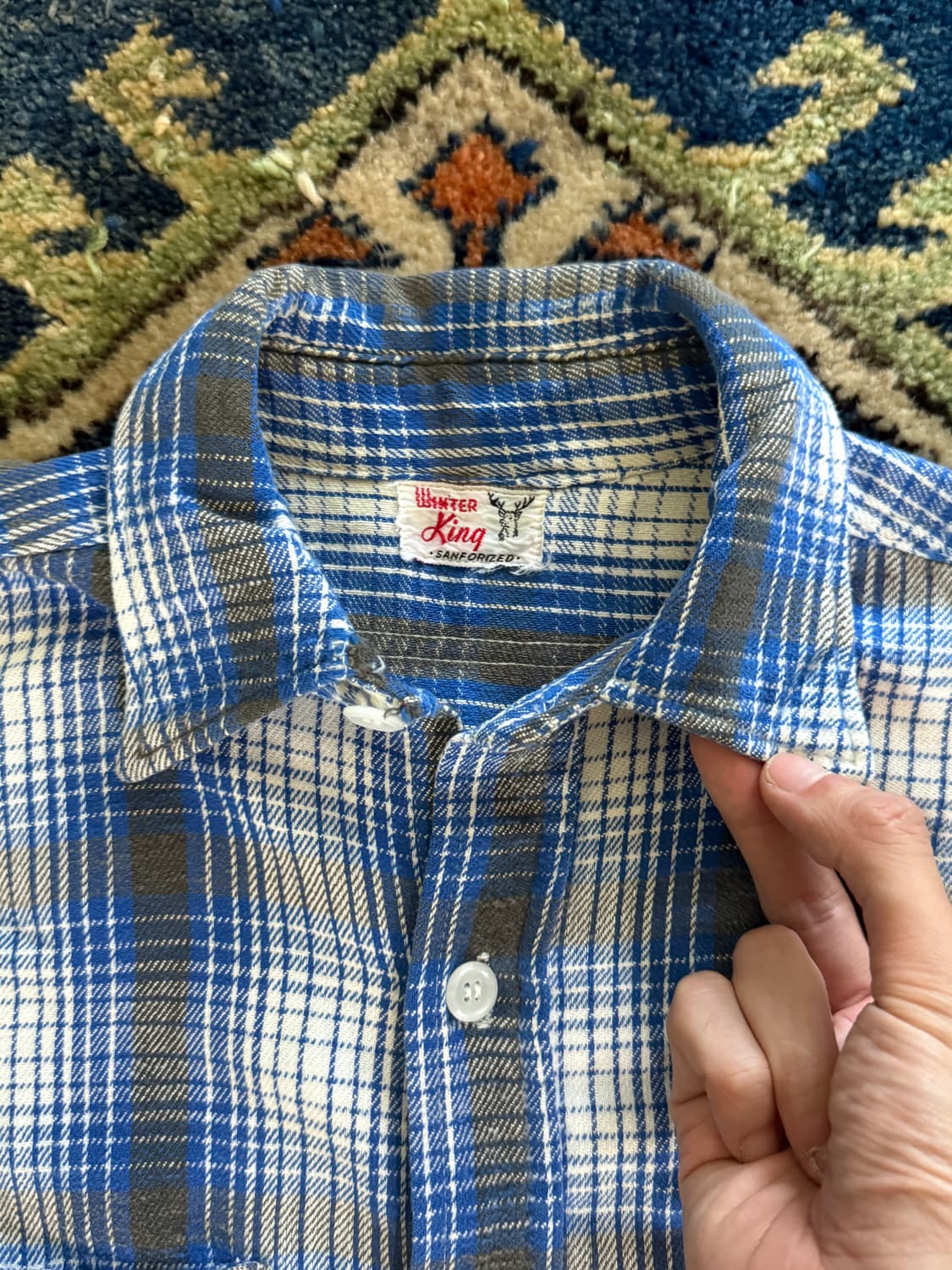 1950s Winter King Sanforized 플란넬 체크 셔츠 상품이미지3