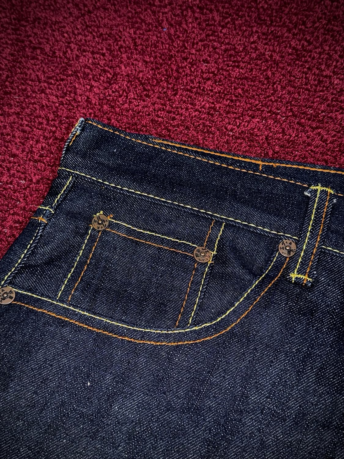 에비수 No.2 뱀피 다이코쿠 호랑이 자수 셀비지 36 (상태 최상) 상품이미지7