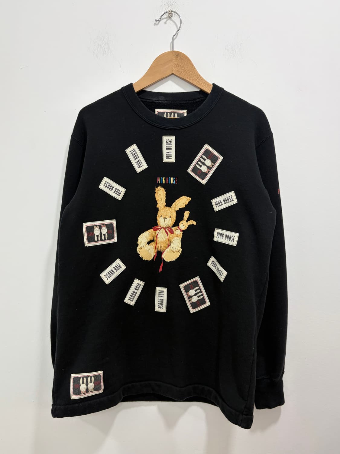 핑크 하우스 로고 패치 프린팅 맨투맨 상품이미지3