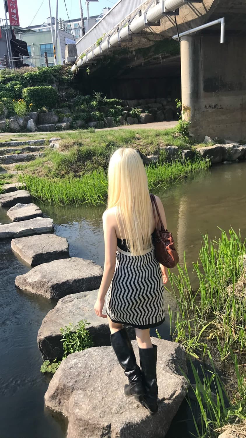 디에이디 홀터넥 줄무늬 원피스 상품이미지4