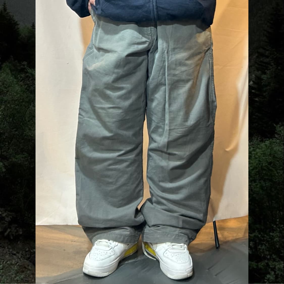 Charcoal wide carpenter pants 상품이미지3