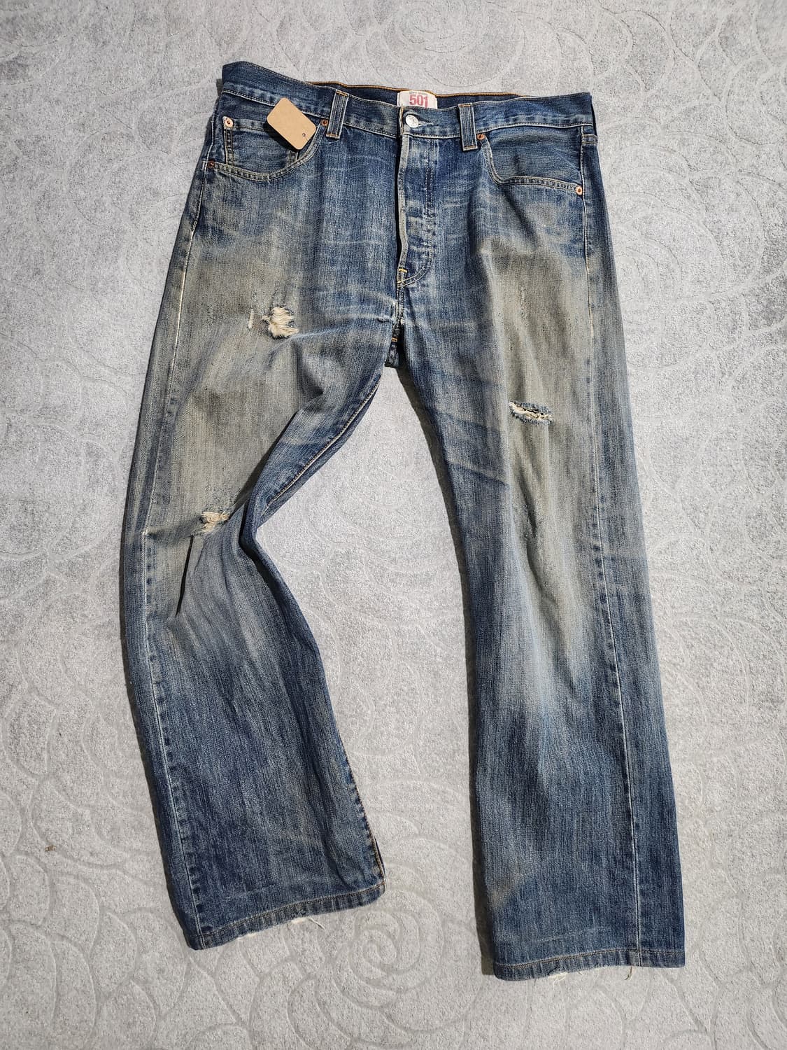 리바이스 501 중청 빈티지 데미지 청바지-34  상품이미지1