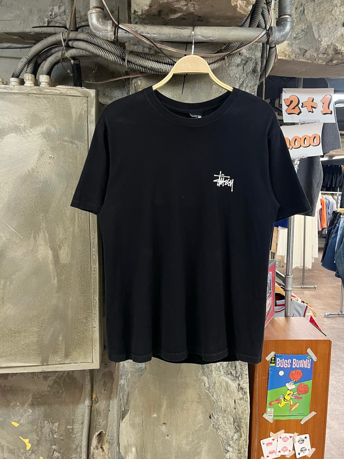 스투시 베이직 로고 반팔티 블랙 M #csz4126 상품이미지2