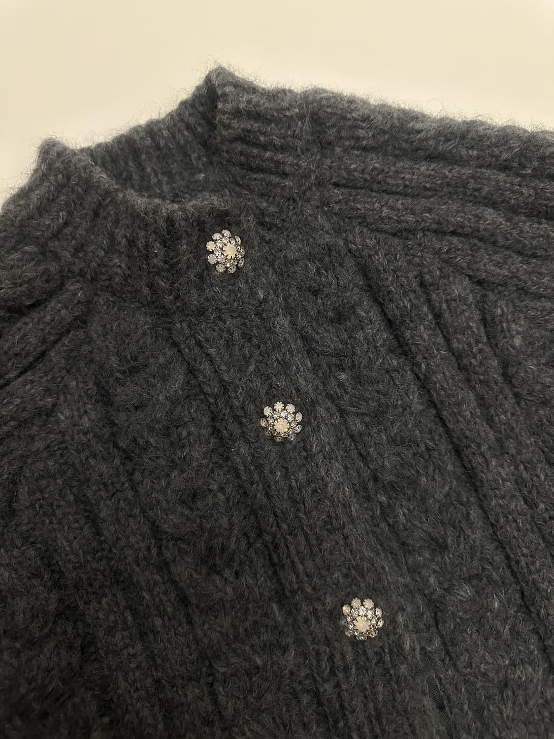 Ganni 가니 울블렌드 케이블가디건 상품이미지2