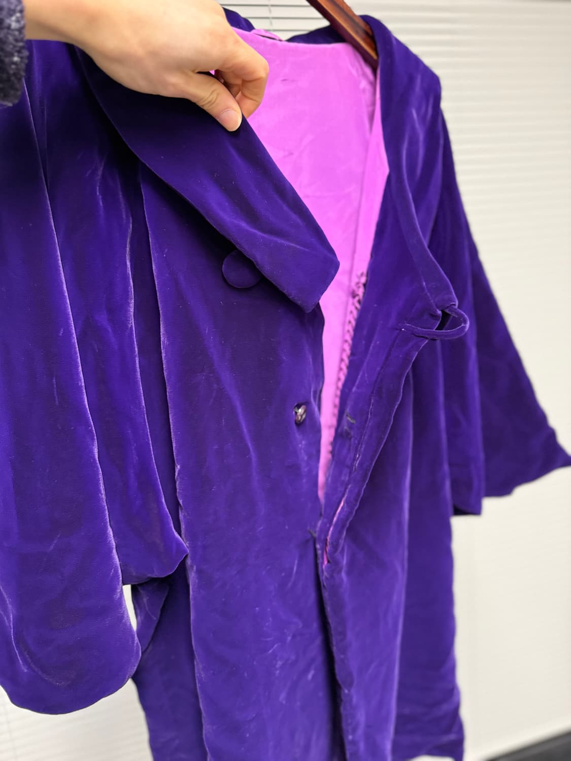 일본빈티지 돌먼 슬리브 벨벳 코트 상품이미지3