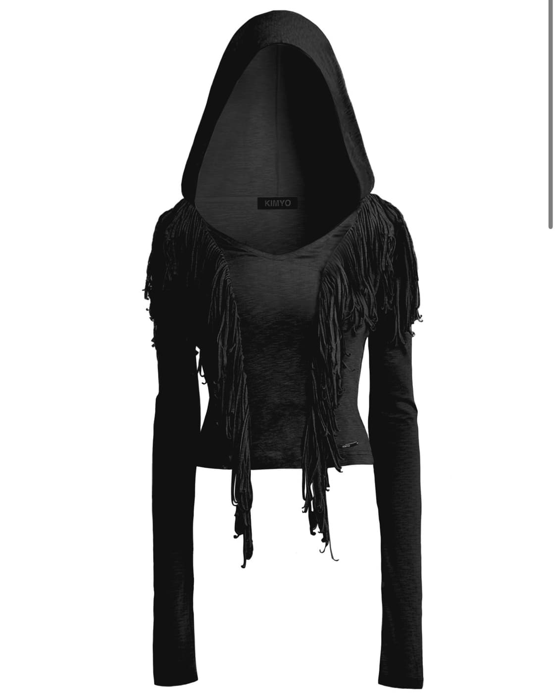 KIMYO TANGLED SOFT HOOD TOP IN BLACK 상품이미지1