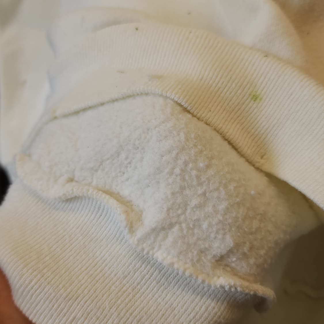 90s 빈티지 스웻셔츠 플레인 스웻셔츠 페인팅 데미지 화이트 L 상품이미지10