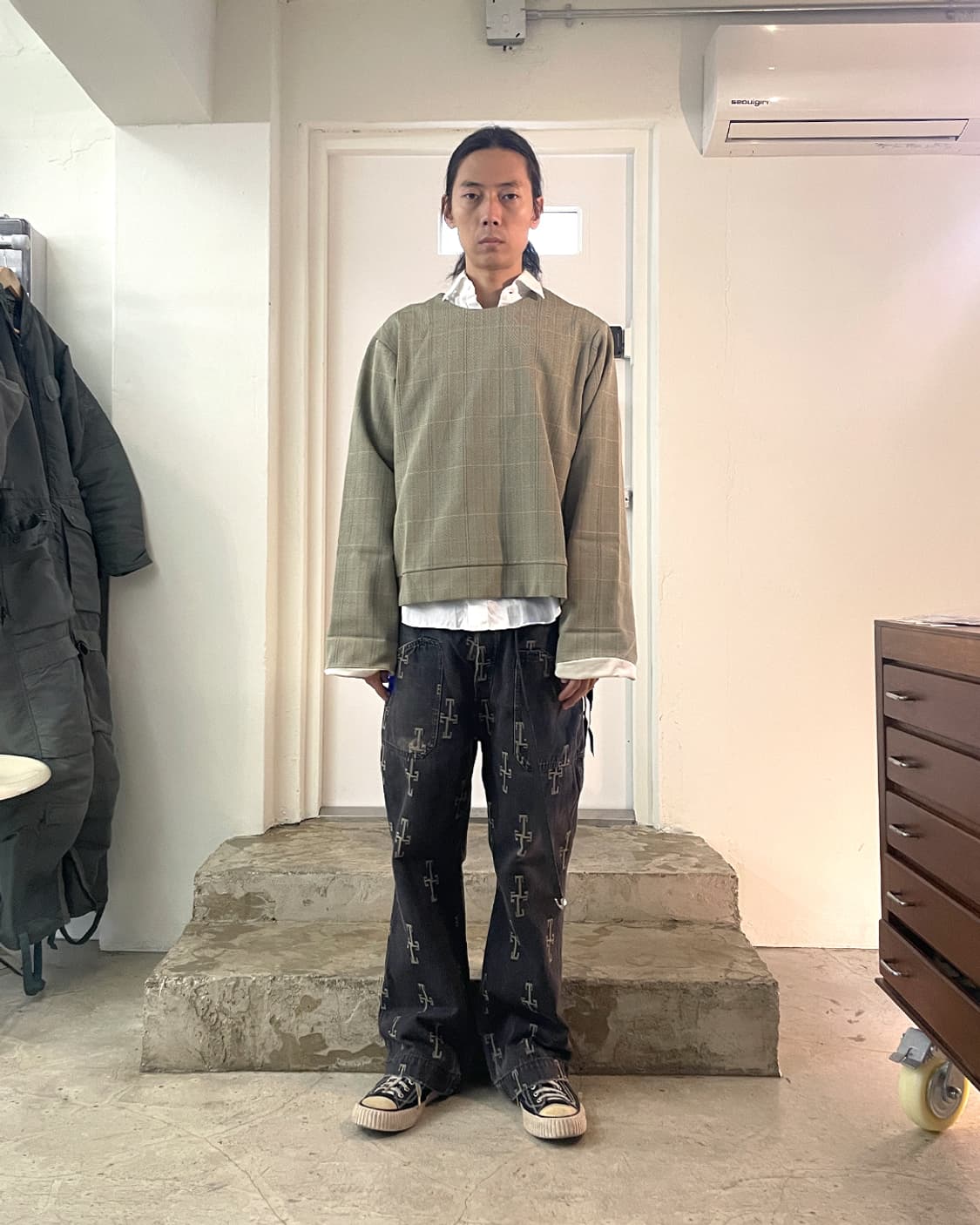 선씨 Sunsea 18AW Polyys 헤링본 트위드 풀오버 3 상품이미지8