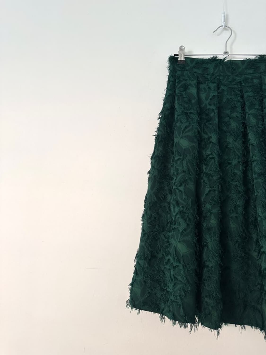 Texture ruffle skirt / green 상품이미지3
