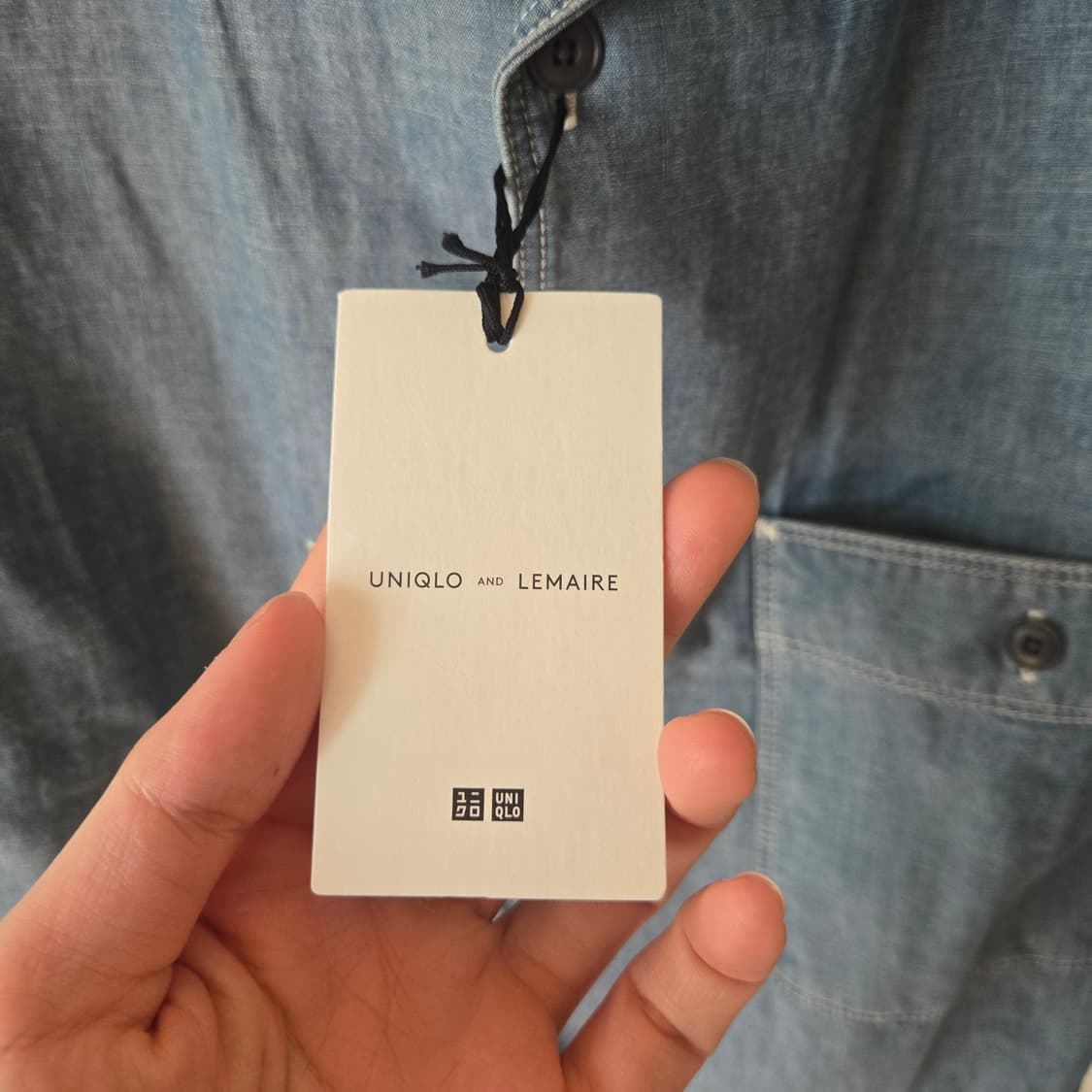 유니클로X르메르 샴브레이 셔츠블루종 상품이미지4
