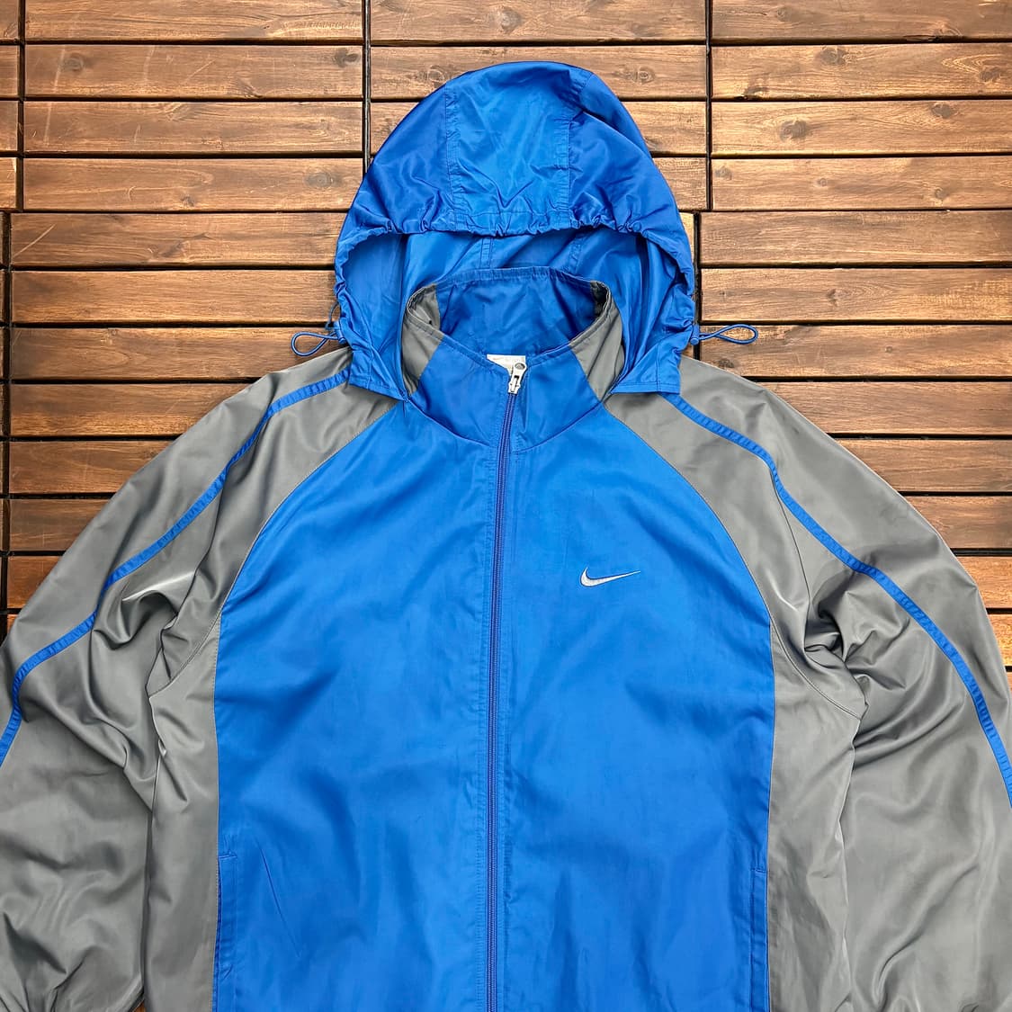 (L) 00s 나이키 스우시 배색 후드 바람막이 자켓 상품이미지2