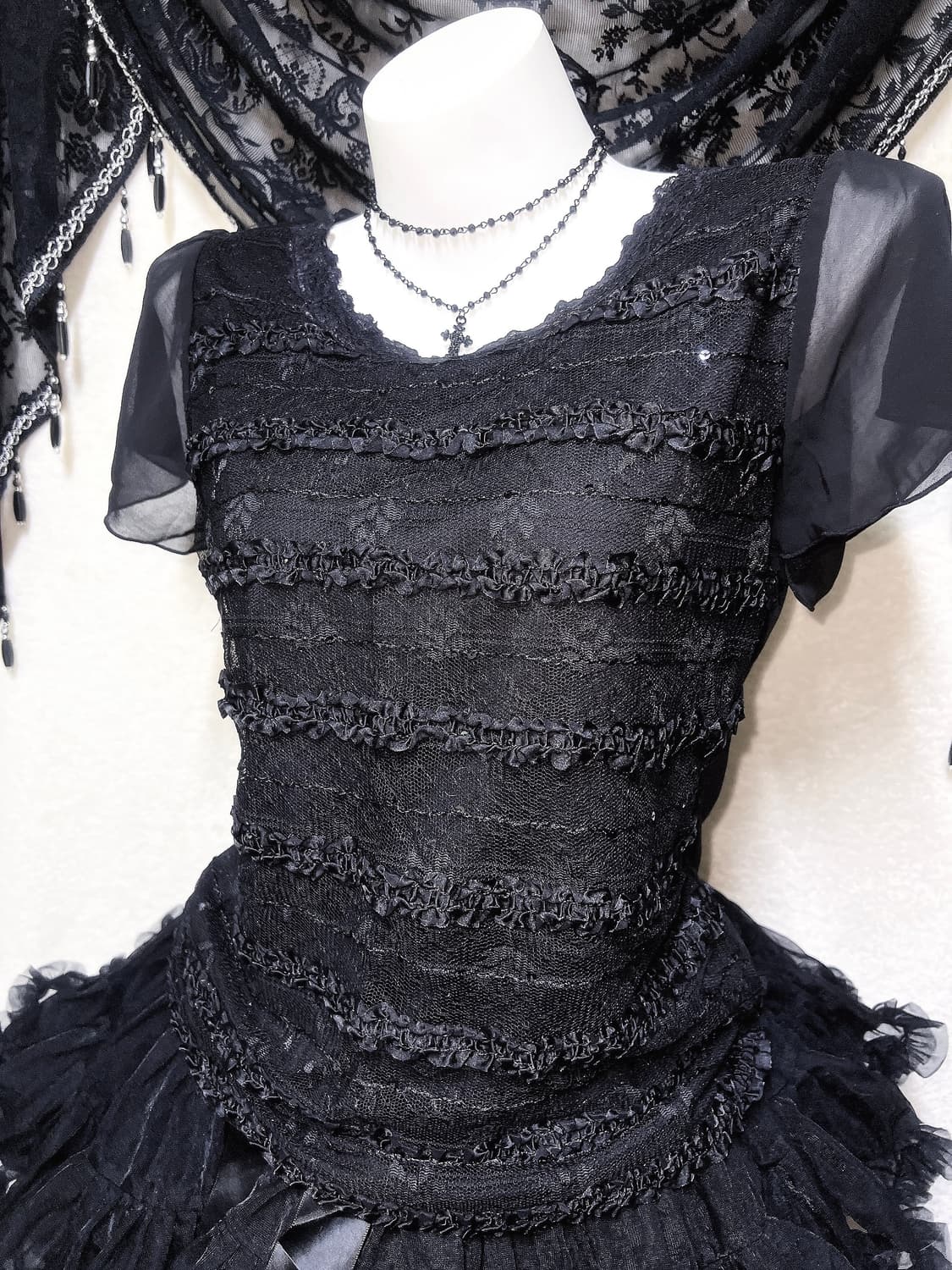 로맨틱고딕 고스 펑크 히메갸루 레이스 프릴 로걀탑 공겜여주 핀터 페어리 상품이미지2