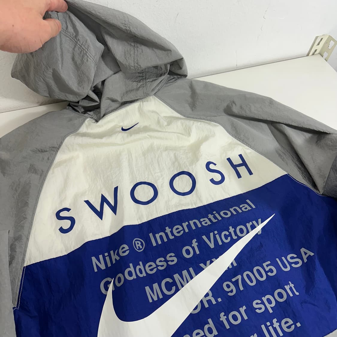 M 나이키 그레이 더블스우시 우븐자켓 상품이미지6