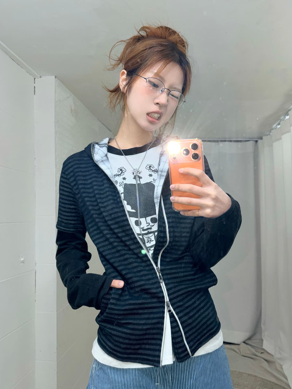 (상의 세트) 원피스 미호크 나그랑 롱슬리브 + 너드 반팔 후드집업 상품이미지2