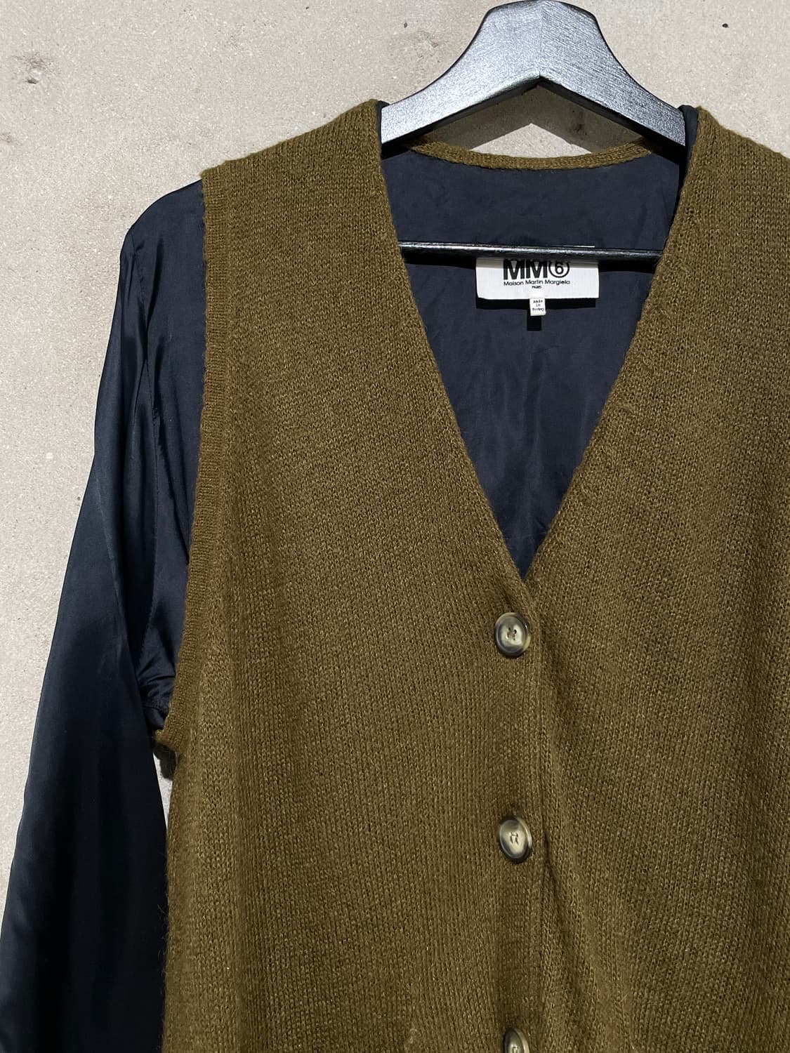 mm6 메종 마르지엘라 카키 도킹 베스트 아크릴 코트 상품이미지2