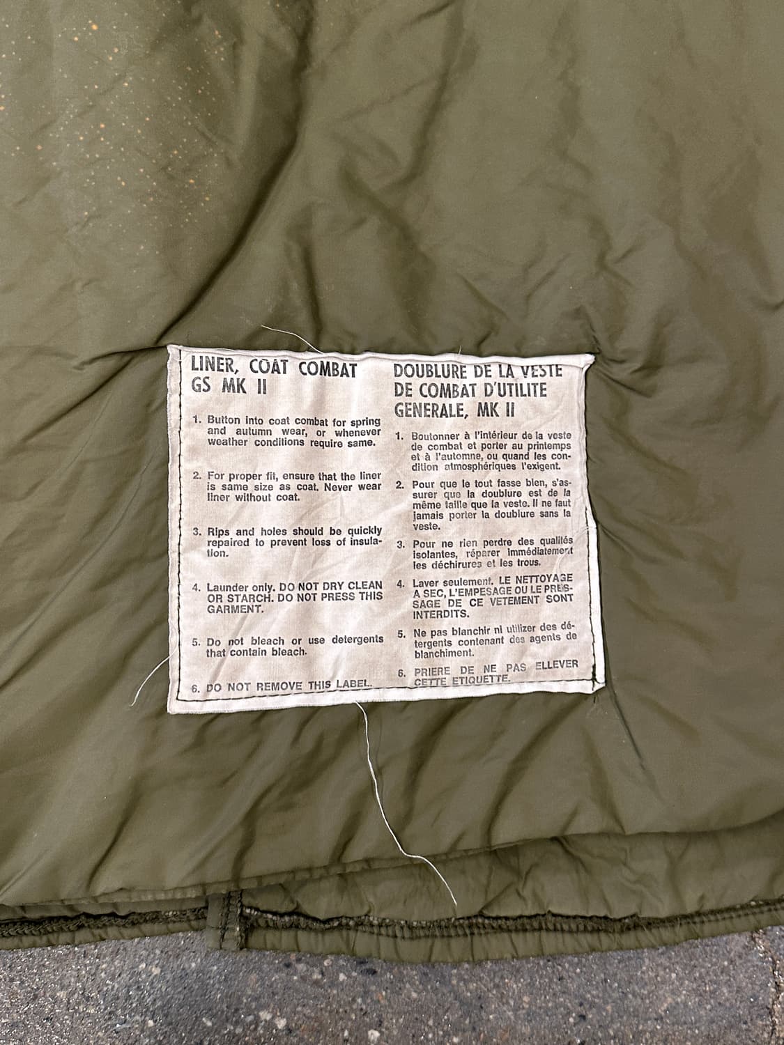 80s original 캐나다 밀리터리 MK ll 컴뱃 라이너 XL 상품이미지6