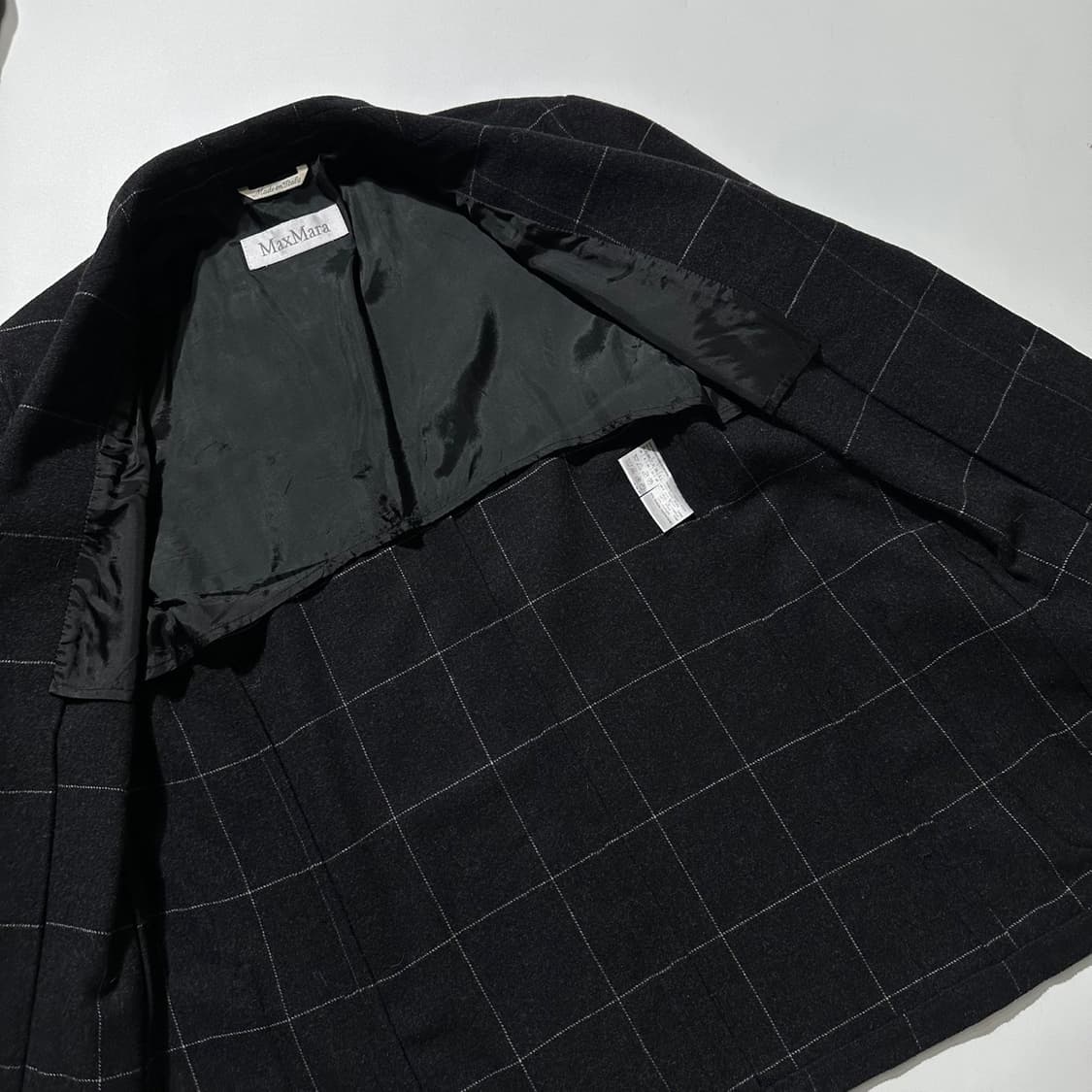 막스마라 울 앙고라 체크 싱글 블레이저 자켓 상품이미지6