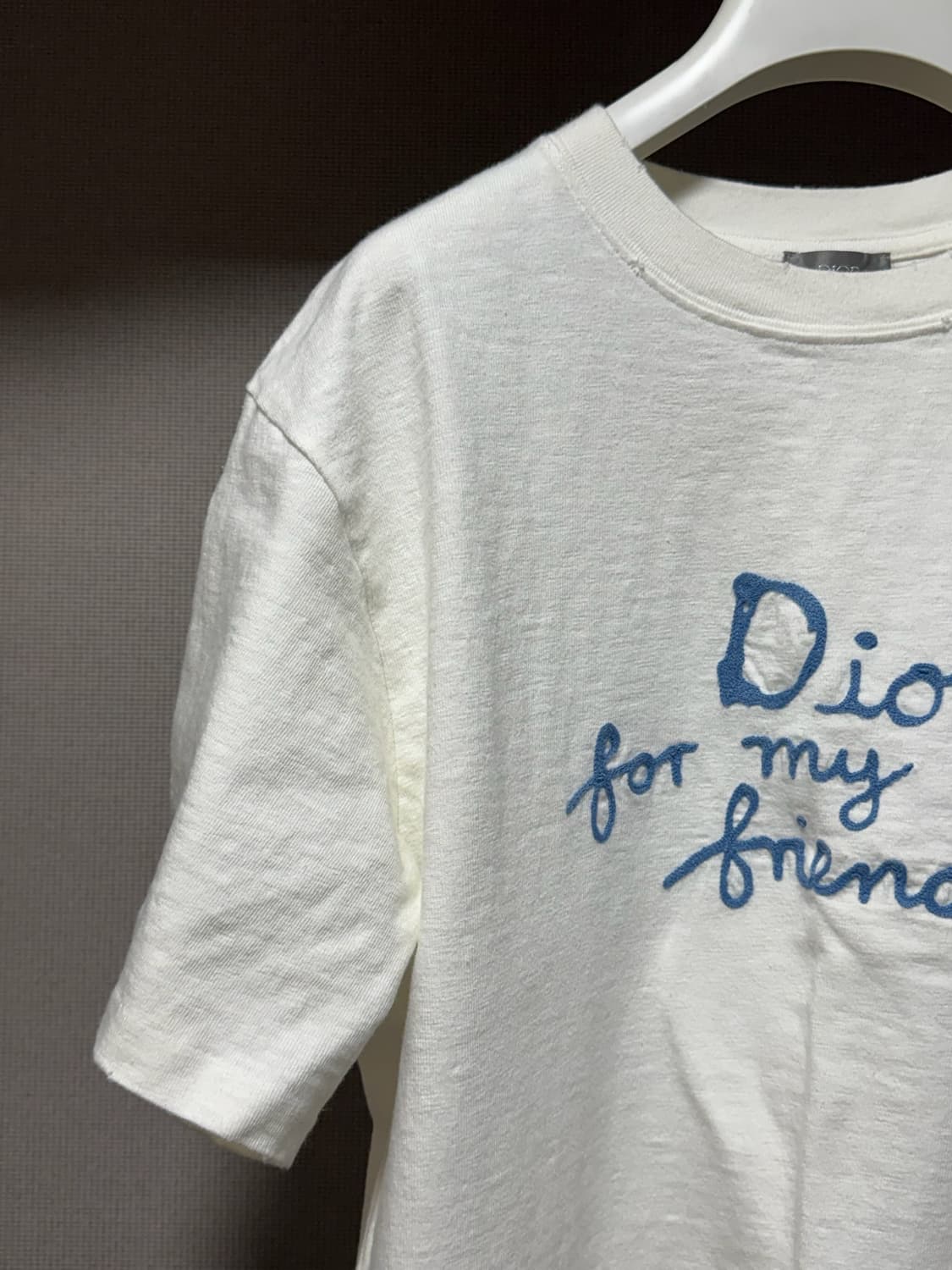 디올 하이톤 넬 로고 반팔 티셔츠 화이트 L 상품이미지4