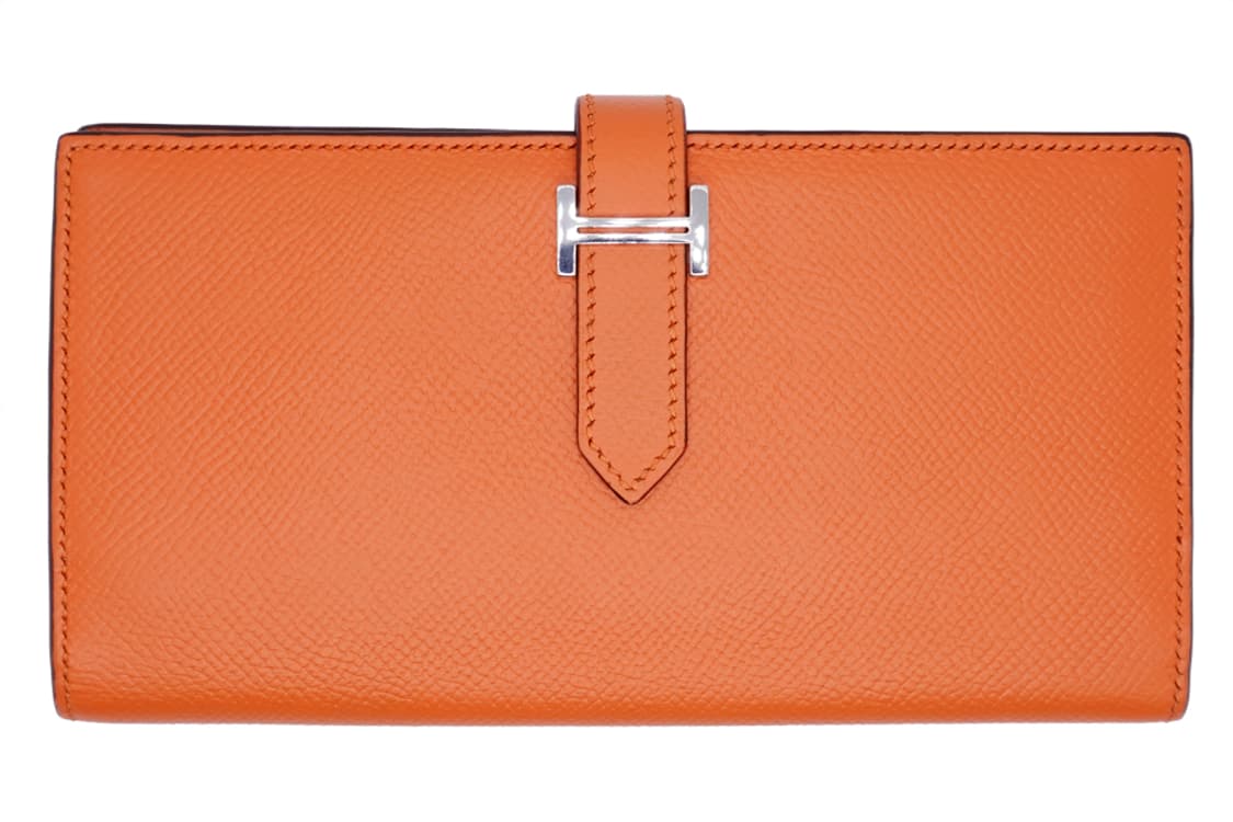 에르메스 베안 소플렛 오렌지 앱송 금장 남녀공용 엡송 장지갑 상품이미지3