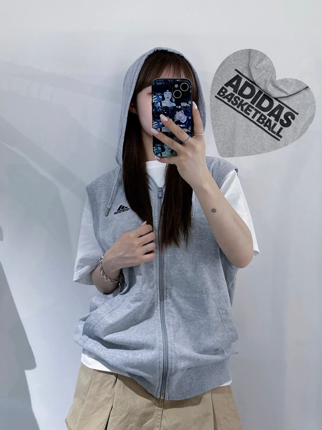아디다스 00‘s 베스킷볼 후드 베스트집업 상품이미지1