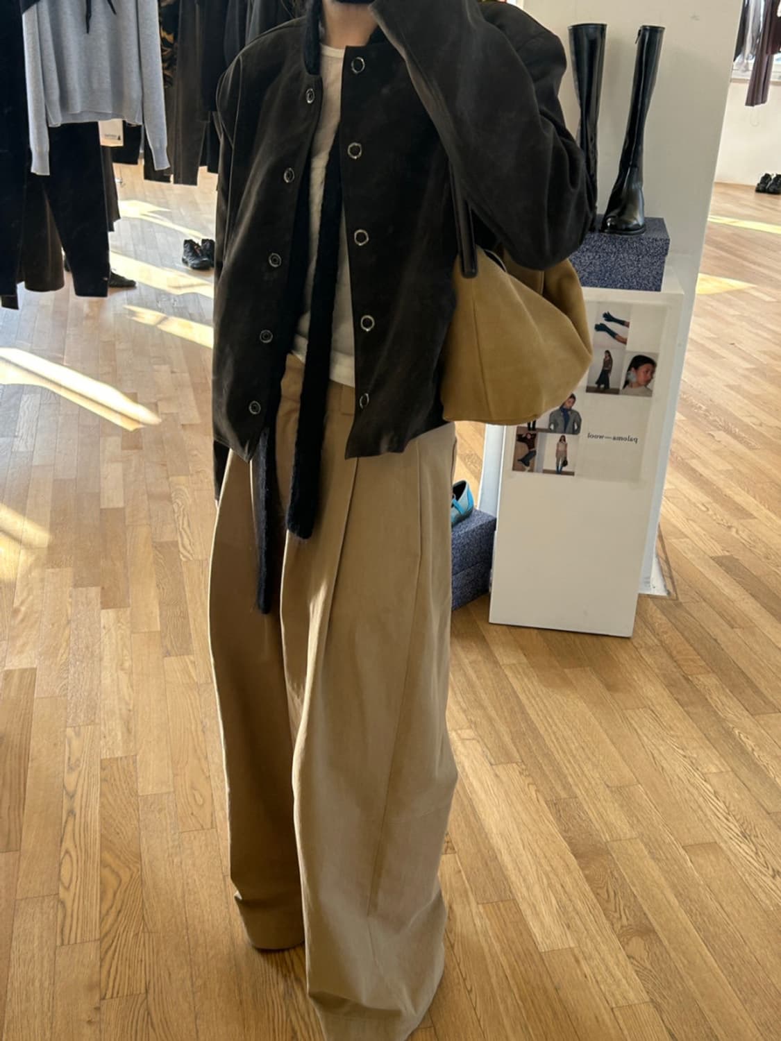 뮤로우 워싱 노카라 스웨이드 자켓 상품이미지3