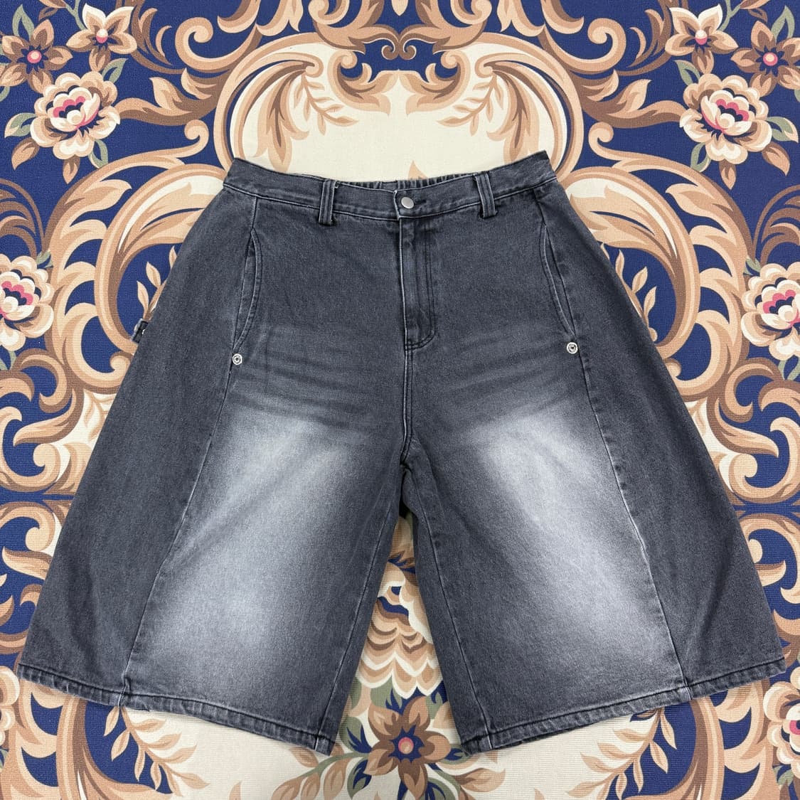 (M)어나더 웨이브 another wave 흑청 워싱 데님버뮤다 팬츠 상품이미지1