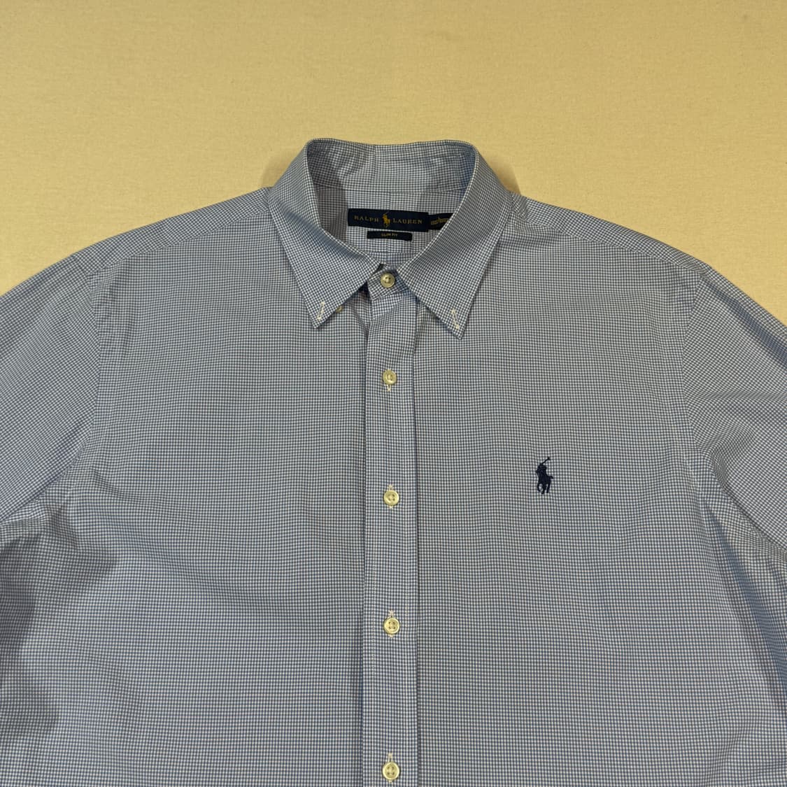 L) 폴로 랄프로렌 클래식 블루 깅엄 체크 셔츠 상품이미지3