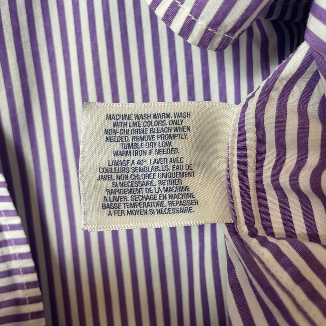 폴로 랄프로렌 퍼플 스트라이프 긴팔 셔츠 XL 상품이미지6