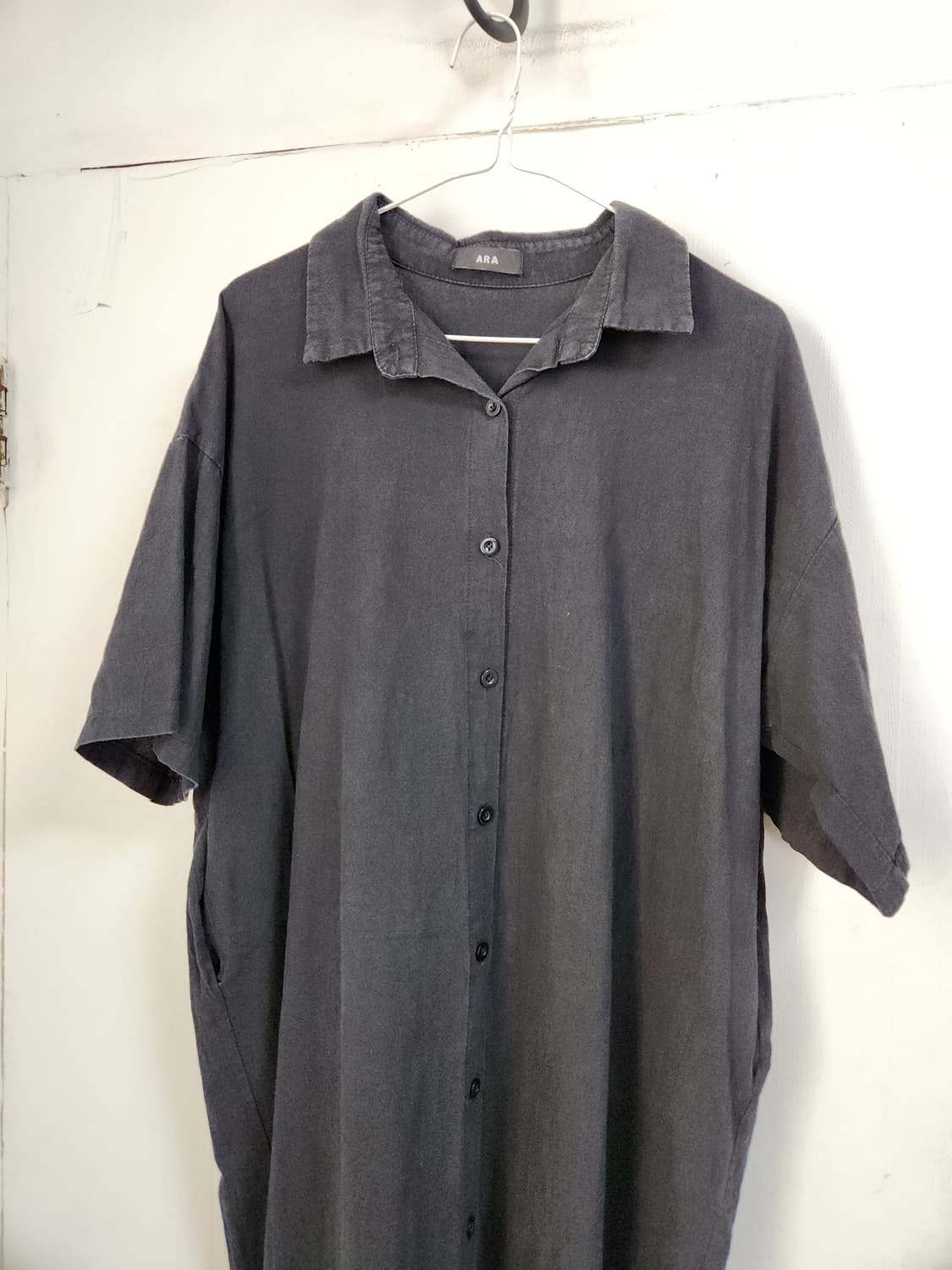 빅사이즈 ARA 검정색 셔츠형 롱 원피스99 상품이미지4