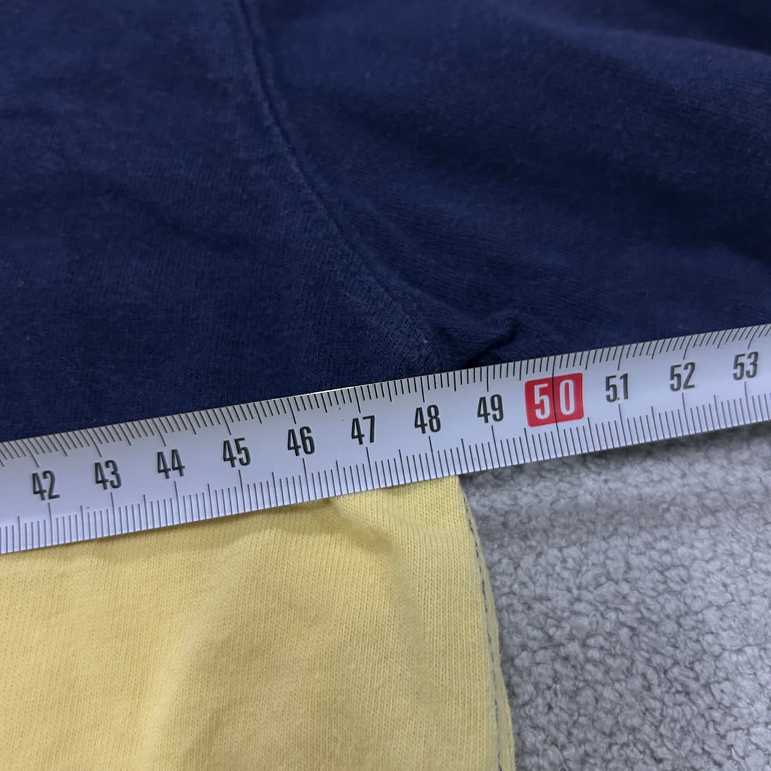 폴로 옐로우 네이비 스트라이프 럭비티 긴팔 XL 상품이미지4