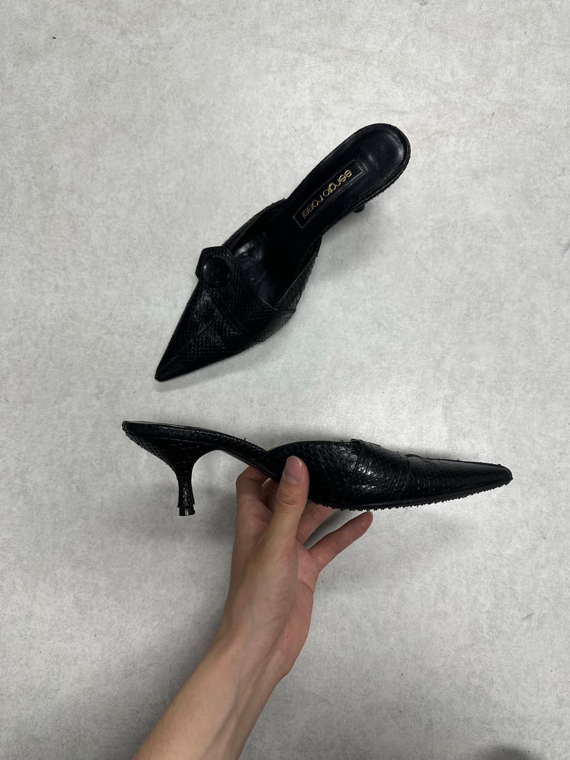 세르지오 로시 파이톤 버튼 힐 상품이미지4