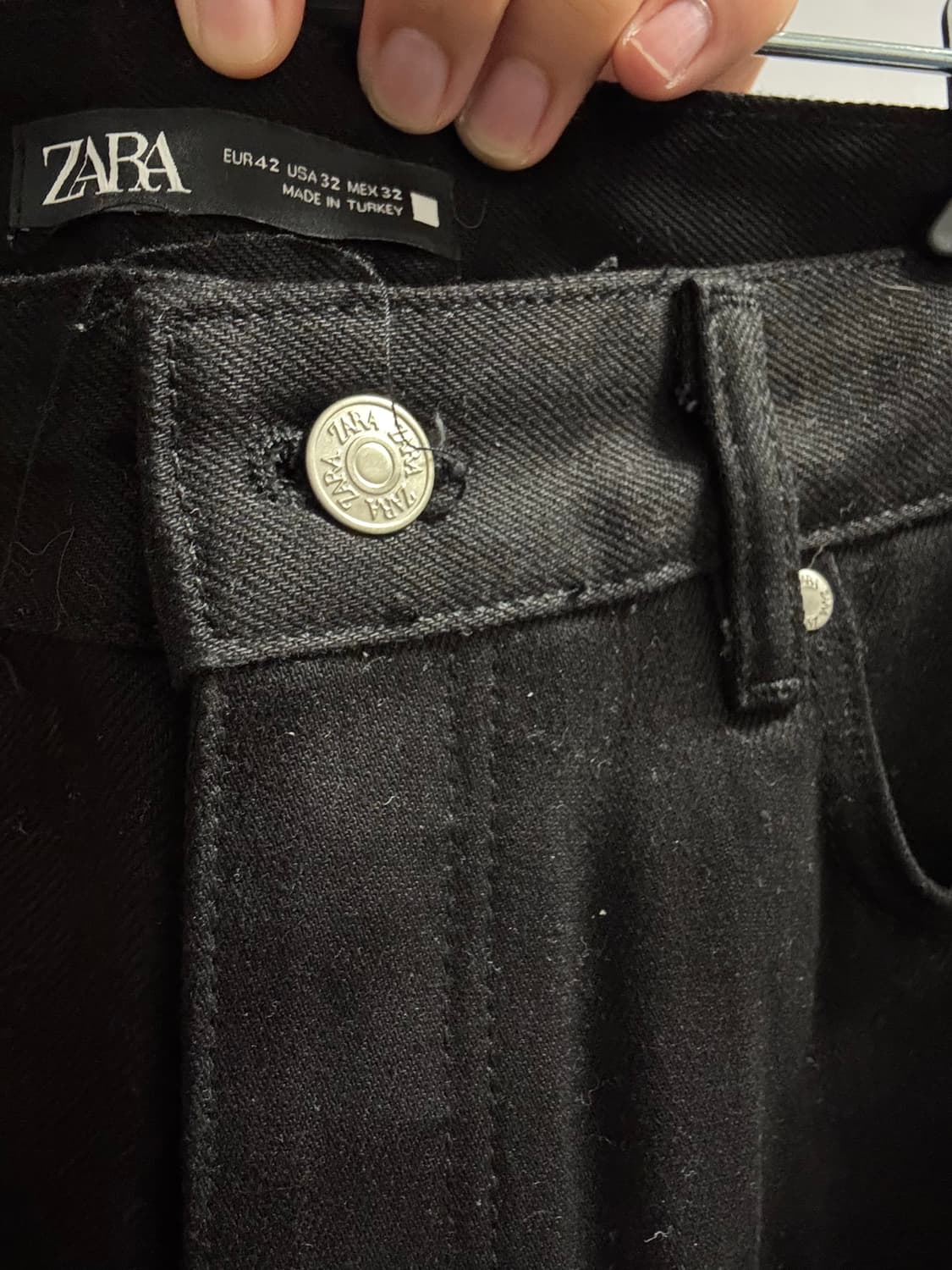 ZARA 블랙 데님 팬츠 32 상품이미지4