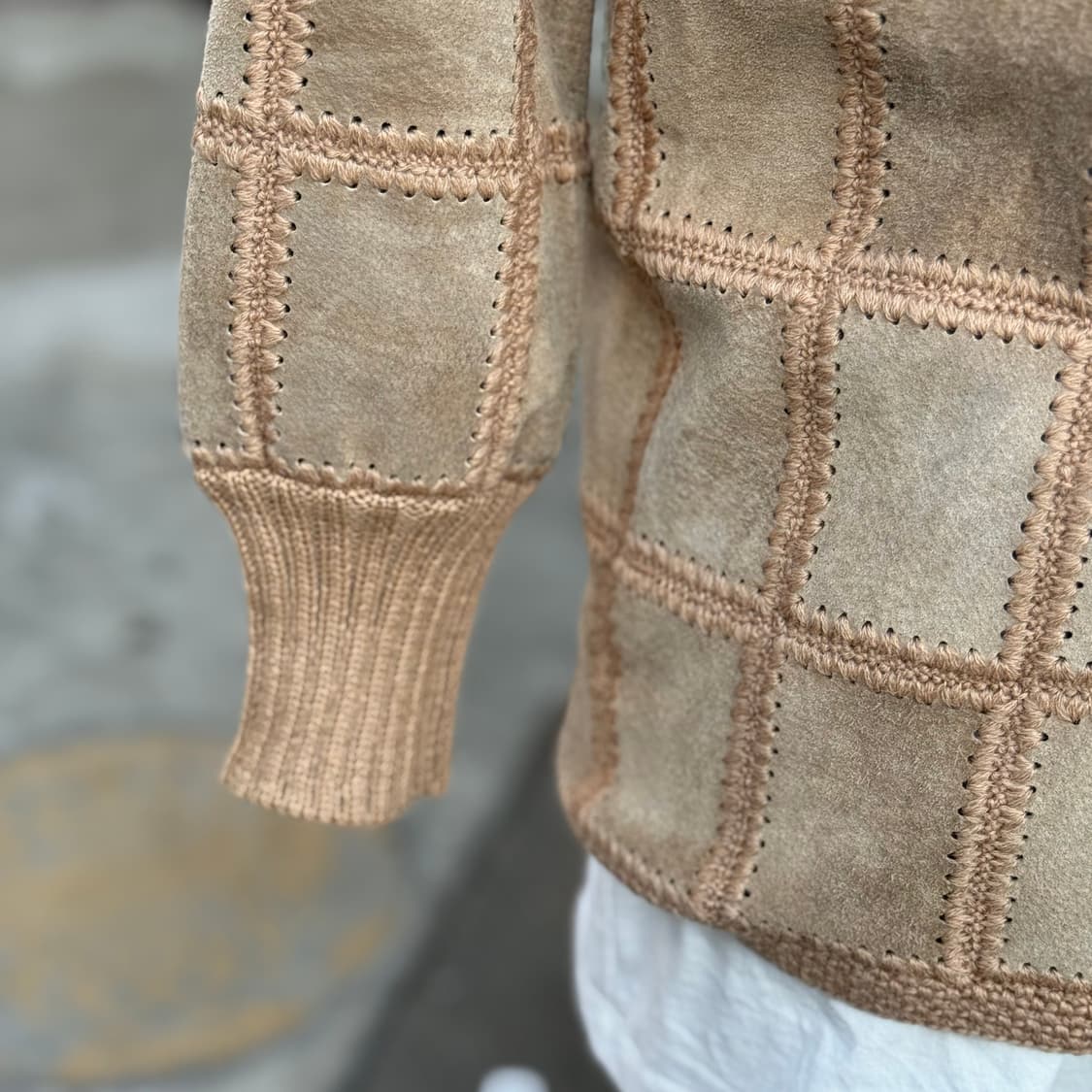 빈티지 스웨이드 패치워크 가디건 55-66 상품이미지8