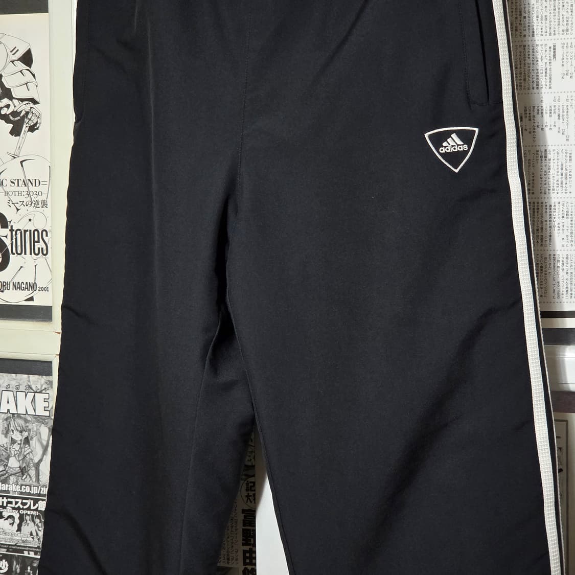 아디다스 블랙 앤 화이트 누빔 트랙 팬츠 상품이미지4