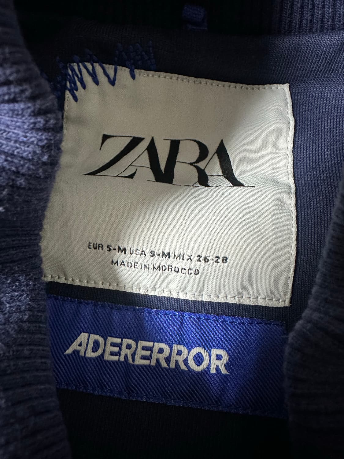 자라 x 아더에러 오버사이즈 폴로 셔츠 네이비 s-m 상품이미지4