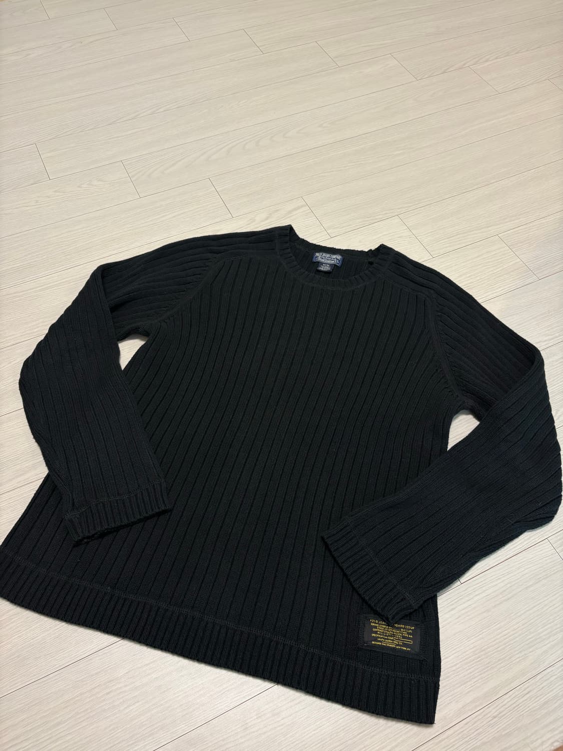 빈티지 폴로 진스 블랙 립 니트 M사이즈(95-100) 상품이미지1