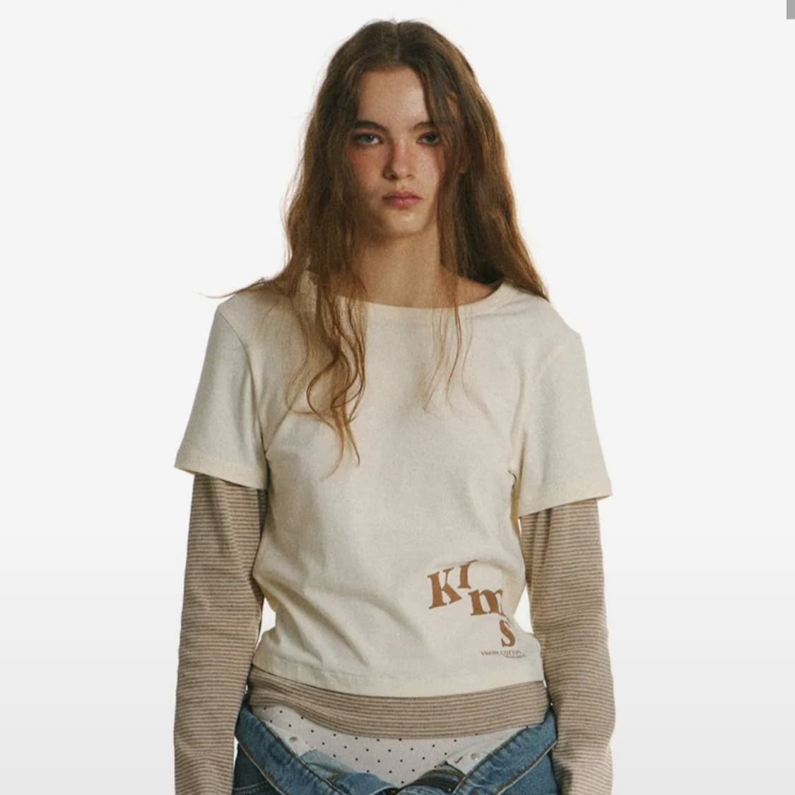 새상품)킴스프레시코튼마켓 스트라이프 롱슬리브 aeae  상품이미지1